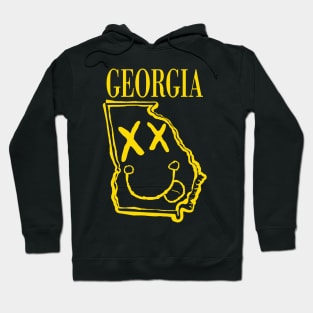 Grunge Heads Georgia Happy Smiling 90's style Grunge Face X eyes Hoodie